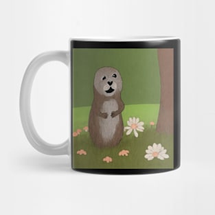 wild groundhog with flowers Mug